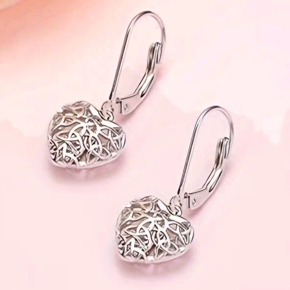 Jewelry - Filigree Heart Drop Earrings